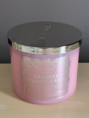 New White Barn B&BW Crushed Candy Cane Three Wick Soy Wax Blend 14.5 Oz. Candle